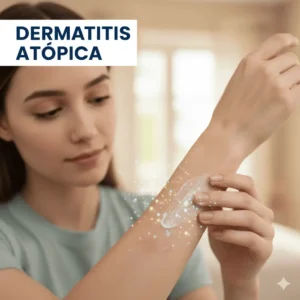 Gráfico de barras que compara la prevalencia de la Dermatitis Atópica: 10-20% afecta a niños en todo el mundo y 1-3% en adultos, indicando una mejora con la adolescencia.