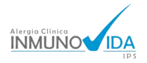 Logo de Inmunovida IPS, una institución de Alergia Clínica e Inmunología.